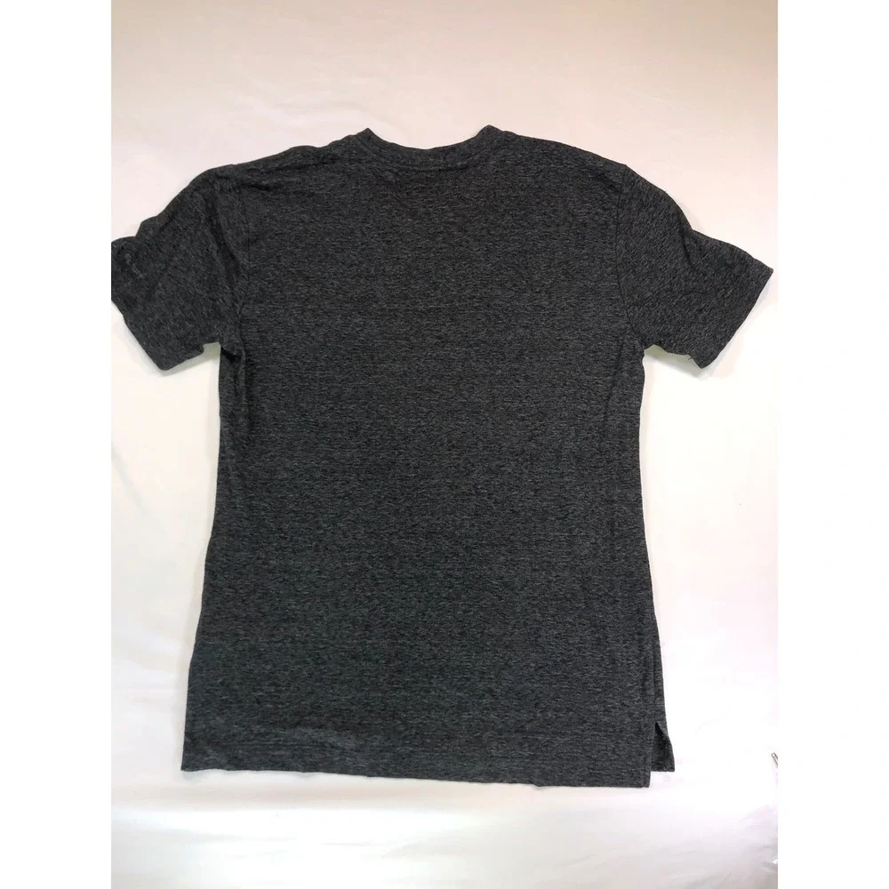 The North Face Mens Graphic T-Shirt Medium Charcoal Grey Red Box Logo Globe Tee